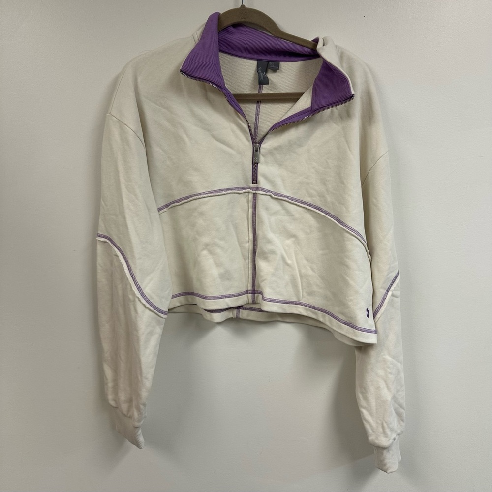Sweaty Betty Purple and Cream Pullover